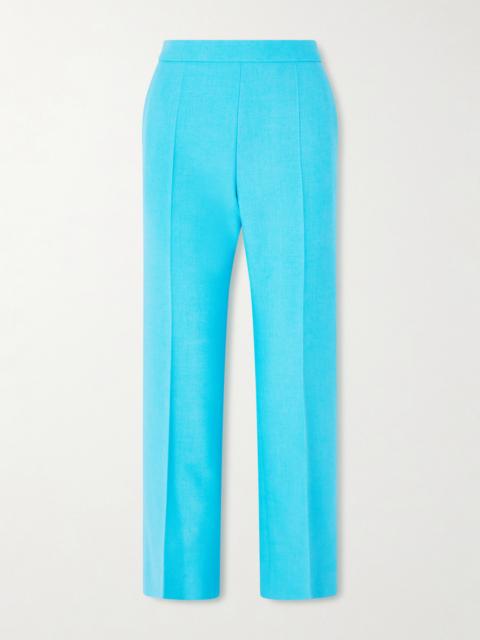 Wool-crepe Straight-leg Pants