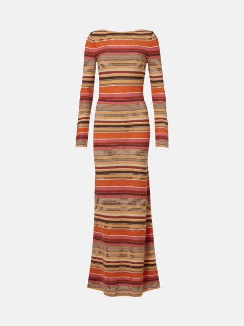 Notturna striped maxi dress