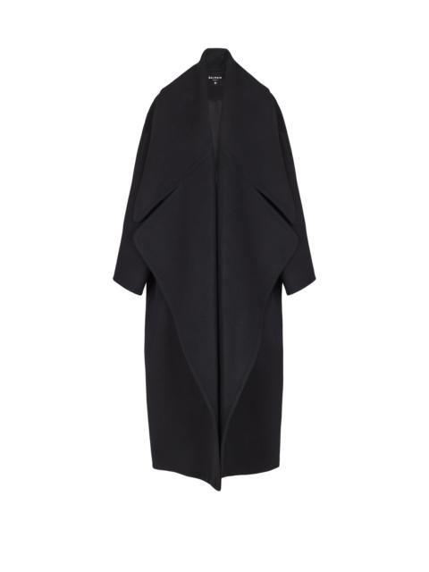 Oversized wool cape coat
