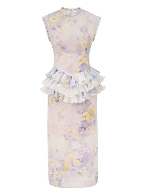 CRUSH FRILL MIDI DRESS