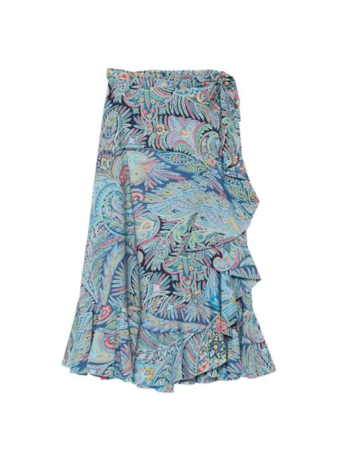 ruffled paisley skirt