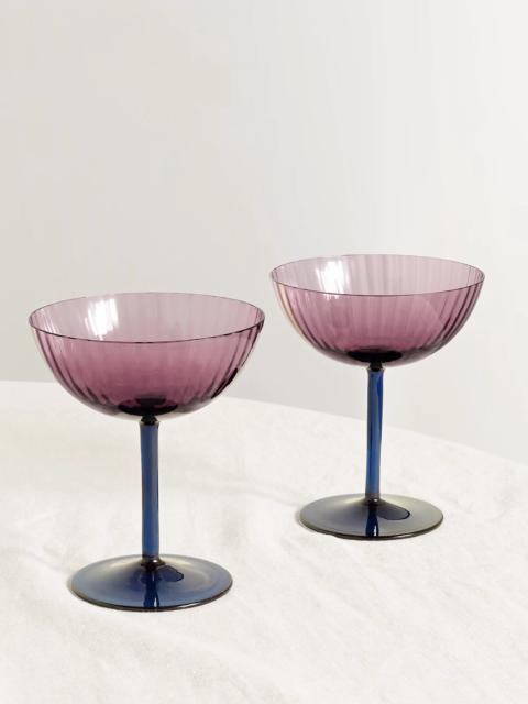 Set Of Two Murano Glass Champagne Coupes