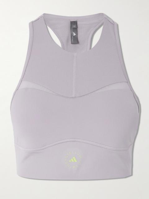 Truepurpose Perforated Logo-appliquéd Recycled Stretch-jersey Sports Bra