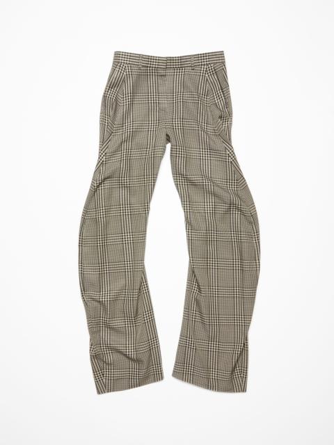 Plaid tailored trousers - Multi brown