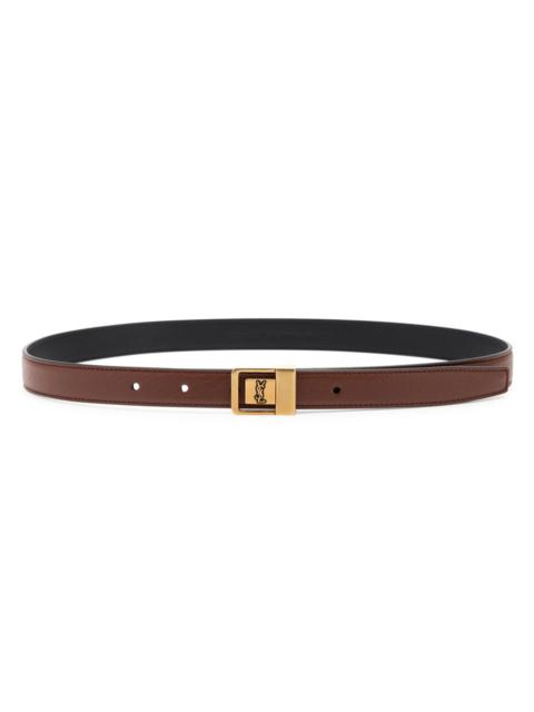 Saint Laurent Logo-engraved Leather Belt