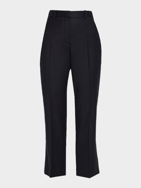 Dermot Wool-Cashmere Flannel Straight-Leg Ankle Pants