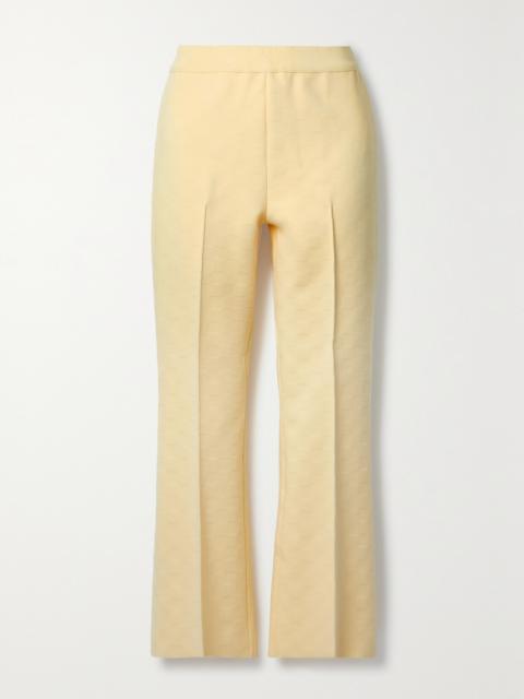 Kick Cropped Stretch-cotton Flared Pants