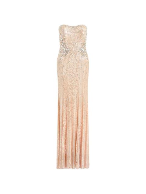 Topaz sequin-embellished strapless maxi dress