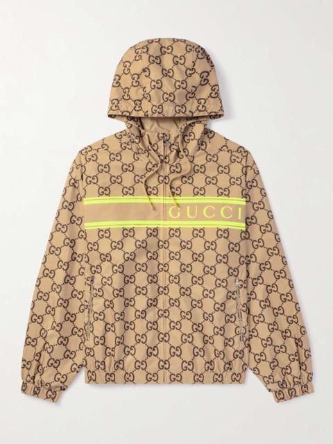 Logo-Print Shell Hooded Jacket