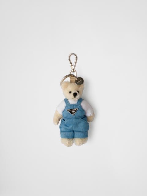 Teddy bag charm with metal ring
