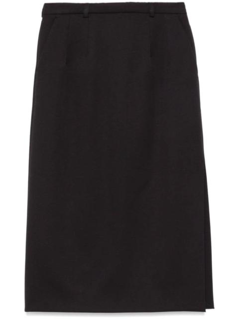 gabardine virgin-wool midi skirt