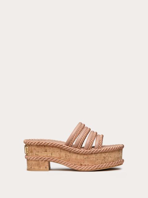 VLOGO SUMMERBLOCKS FLATFORM SANDAL IN NAPPA LEATHER AND SILK TORCHON 80MM
