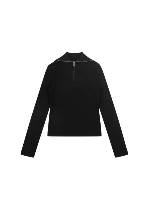 ZIP UP TURTLENECK SLIM BLACK