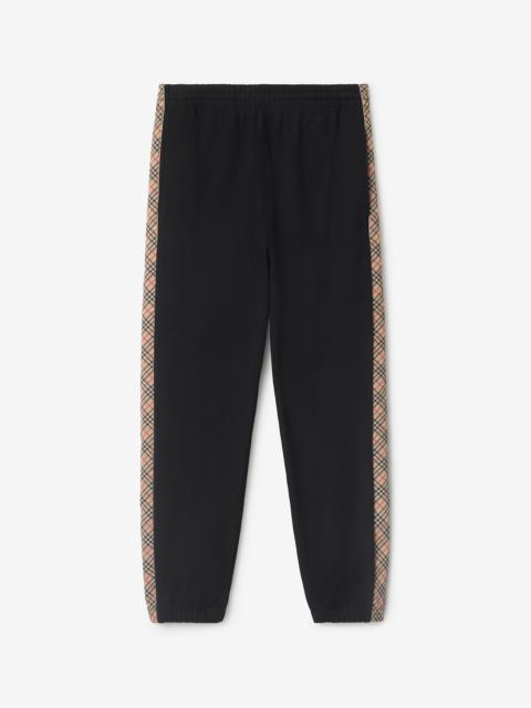 Check Trim Cotton Jogging Pants
