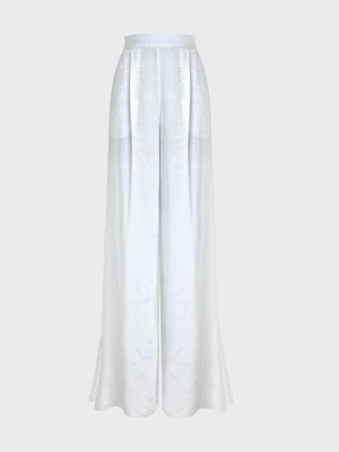 WOMEN JACQUARD SILK CRÊPE PANTS