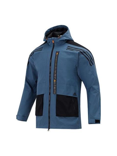 adidas Th 99 Comm Wvjk hooded Zipper Cardigan Jacket Blue HE7402