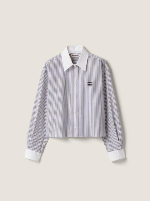 Striped poplin shirt