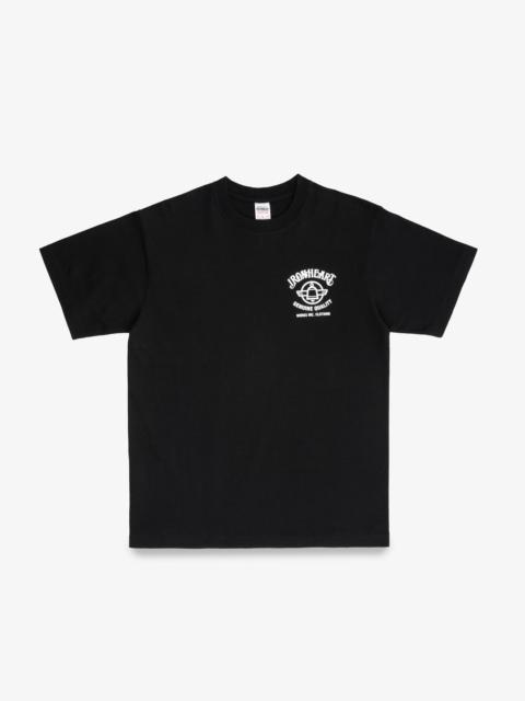 7.5OZ PRINTED LOOPWHEEL CREW NECK T-SHIRT - BLACK