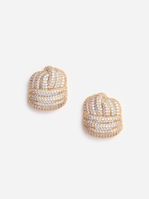 Gold Crystal Knot Earrings