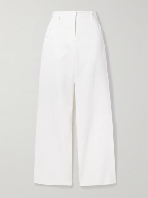 Organic Cotton-blend Twill Straight-leg Pants