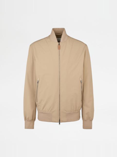 BOMBER JACKET IN TECHNICAL FABRIC - BEIGE