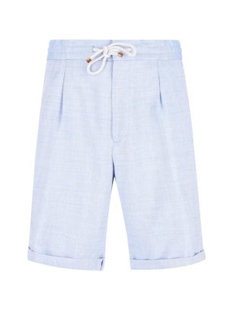 drawstring pleated shorts