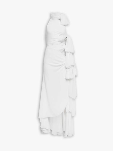 LIGHT GEORGETTE ASYMMETRICAL BOW DRESS