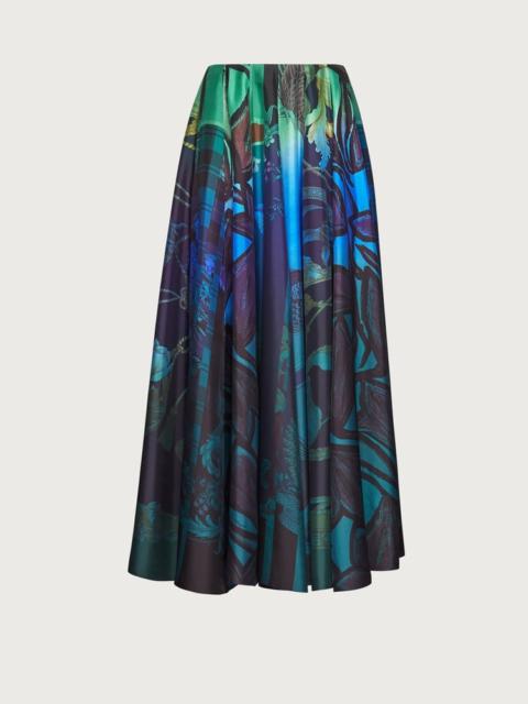 HAND-PRINTED SILK SKIRT