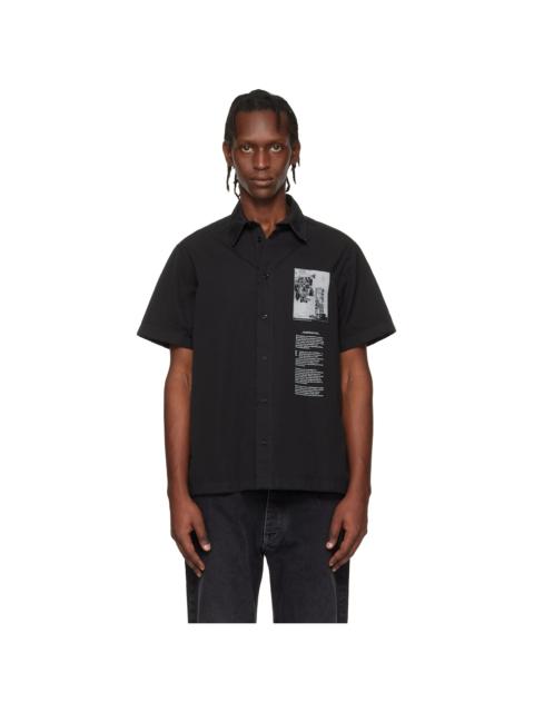 Black Emblem Poplin Slim Bowling Shirt