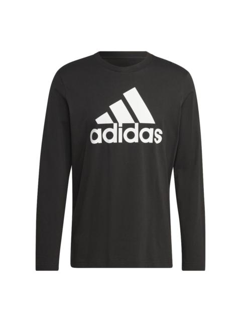 adidas Essentials Long Sleeve T-Shirts 'Black White' IC9308