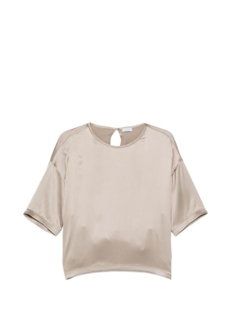 short sleeve silk top