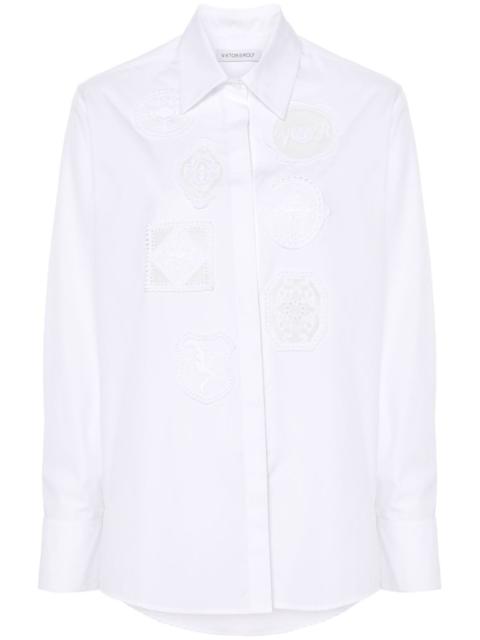 patch-embroidered cotton shirt