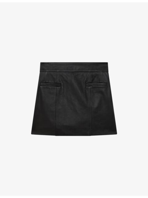 Seema Leather Mini Skirt