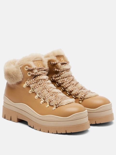 Arosa leather and shearling ankle boots