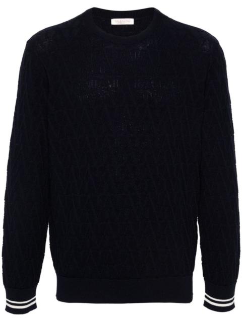 Optical Valentino-jacquard cotton jumper