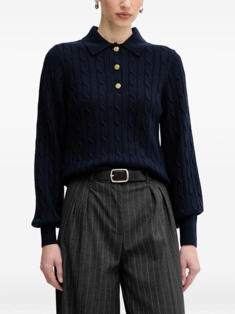 Evie cable knit polo top