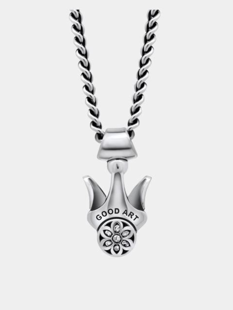 GOOD ART HLYWD MODEL 10 BUTTON - STERLING SILVER WITH WHITE DIAMONDS