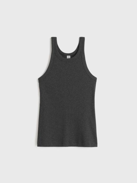 Curved rib tank charcoal melange