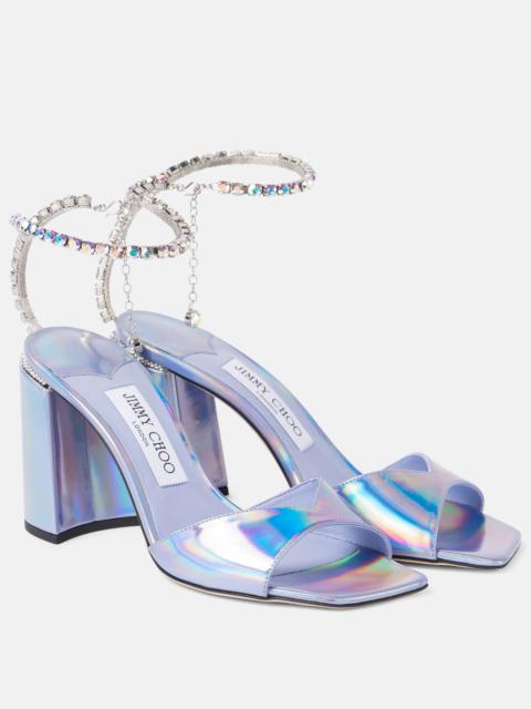 Saeda embellished metallic leather sandals