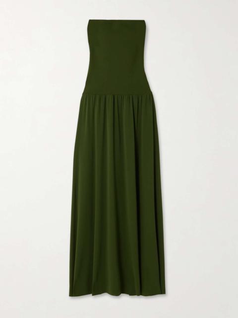 Oda strapless stretch-jersey and stretch-crepe maxi dress