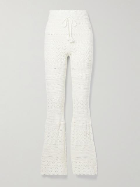 Fosta Crocheted Cotton Flared Pants