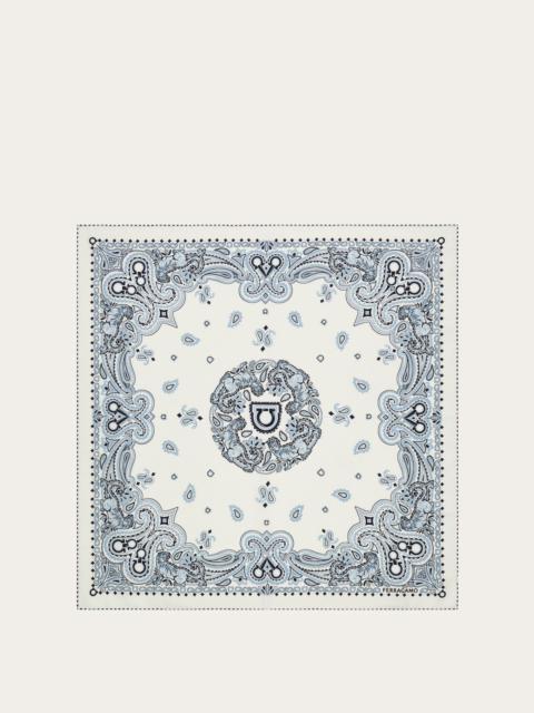 Arabesque print silk scarf