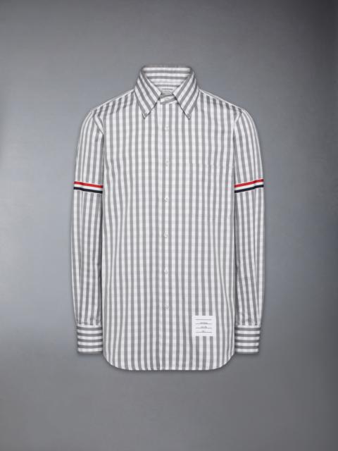 GINGHAM CHECK POPLIN ARMBAND SHIRT