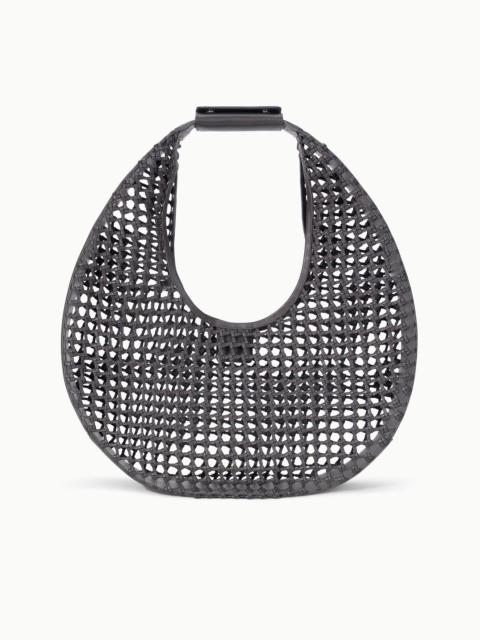 STAUD LARGE MOON HAND-KNOTTED BAG ESPRESSO