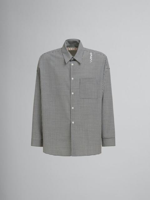 BLACK AND WHITE CHECKED WOOL SHIRT