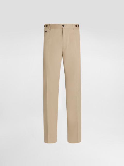 Stretch cotton gabardine trousers