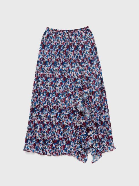 Pleated Georgette Midi Flounce Skirt