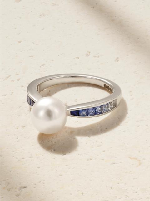 18-karat White Gold, Sapphire And Pearl Ring