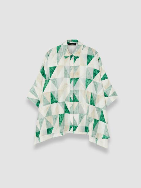 Arcole Marble Print Silk Shirt