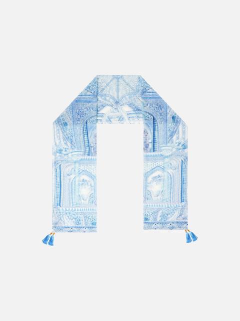 LONG SILK CRINKLE CHIFFON SCARF